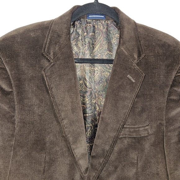 Chocolate Brown Corduroy Blazer Stafford Men's Size 42 Short 42S Classic Fit - Picture 9 of 16